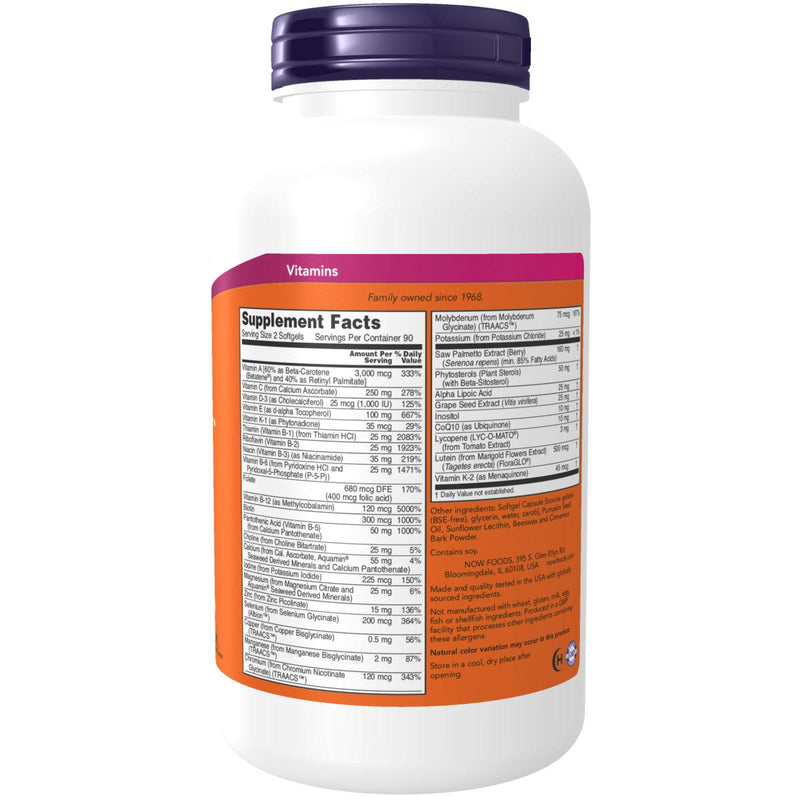 NOW Foods Adam Men's Multiple Vitamin 180 Softgels