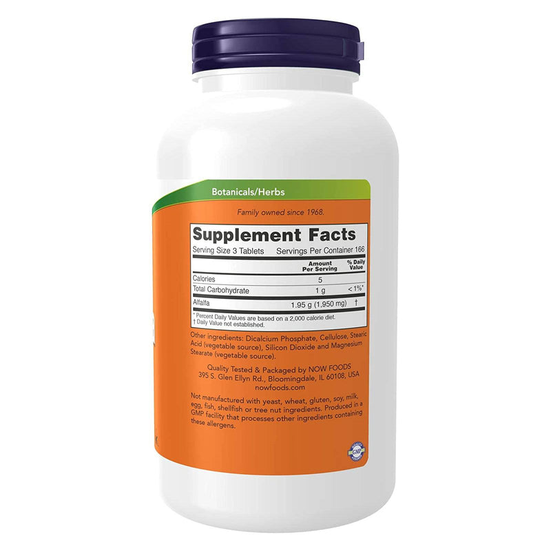 NOW Foods Alfalfa 650 mg 500 Tablets