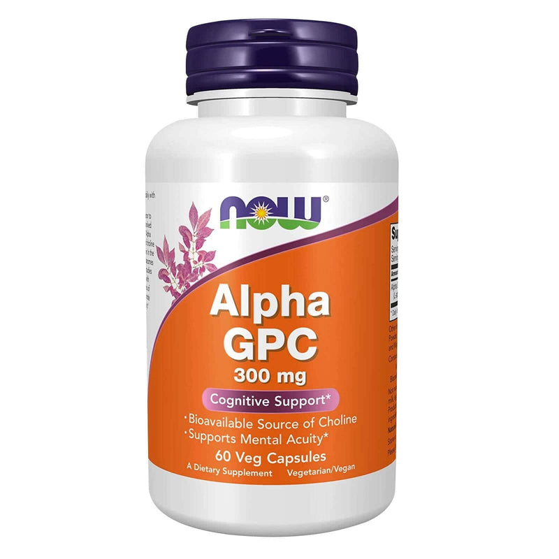 NOWサプリメント、生物学的に利用可能なコリン源を含むAlpha GPC 300 mg、60ベジカプセル