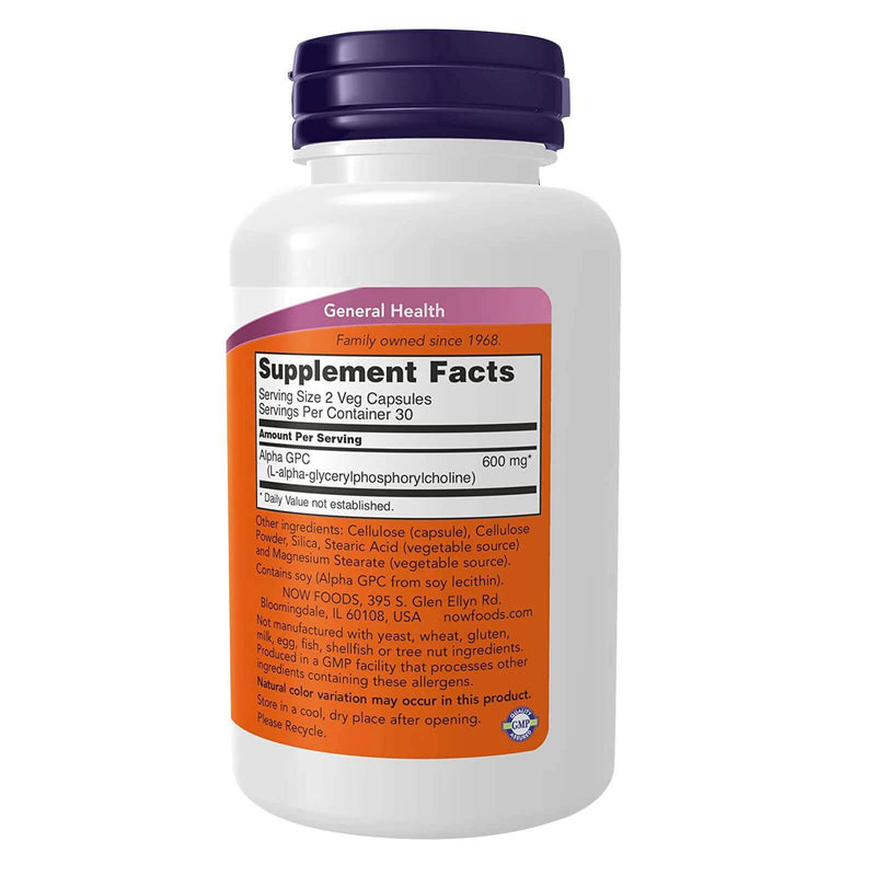 NOW Foods Alpha GPC 300 mg 60 Veg Capsules