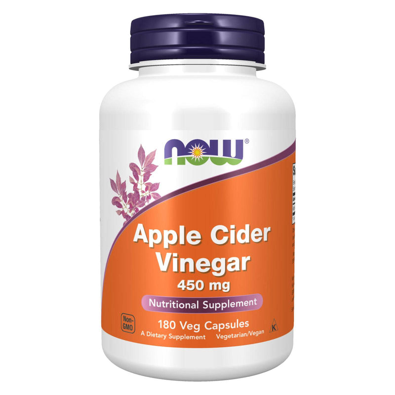 NOW Supplements, Apple Cider Vinegar 450 mg, 달콤한 사과 사이다 발효 추출물, 180 식물성 캡슐