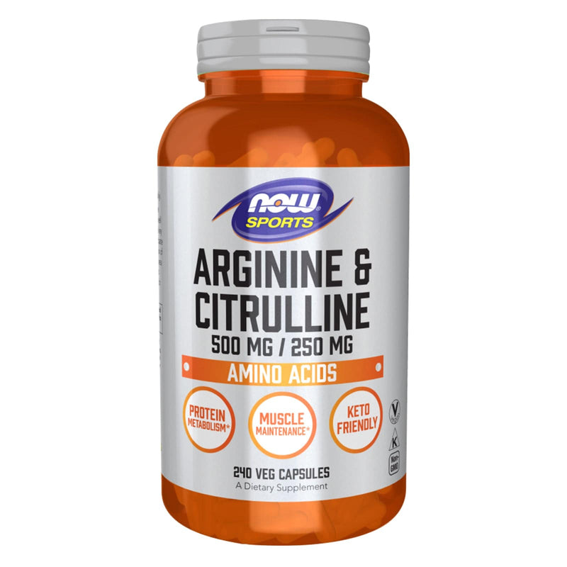 NOW Foods Arginine & Citrulline 500 mg / 250 mg 240 Veg Capsules