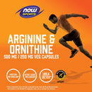 NOW Foods Arginine & Ornithine 500 mg / 250 mg 100 Veg Capsules - DailyVita