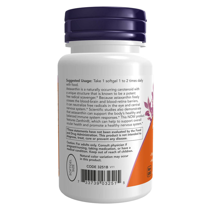 NOW Foods Astaxanthin 4 mg 60 Veggie Softgels