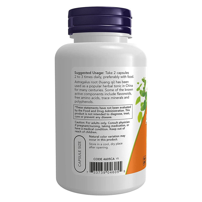 Suplementos NOW, Astragalus (Astragalus membranaceus) 500 mg, Apoyo al sistema inmunológico*, 100 cápsulas