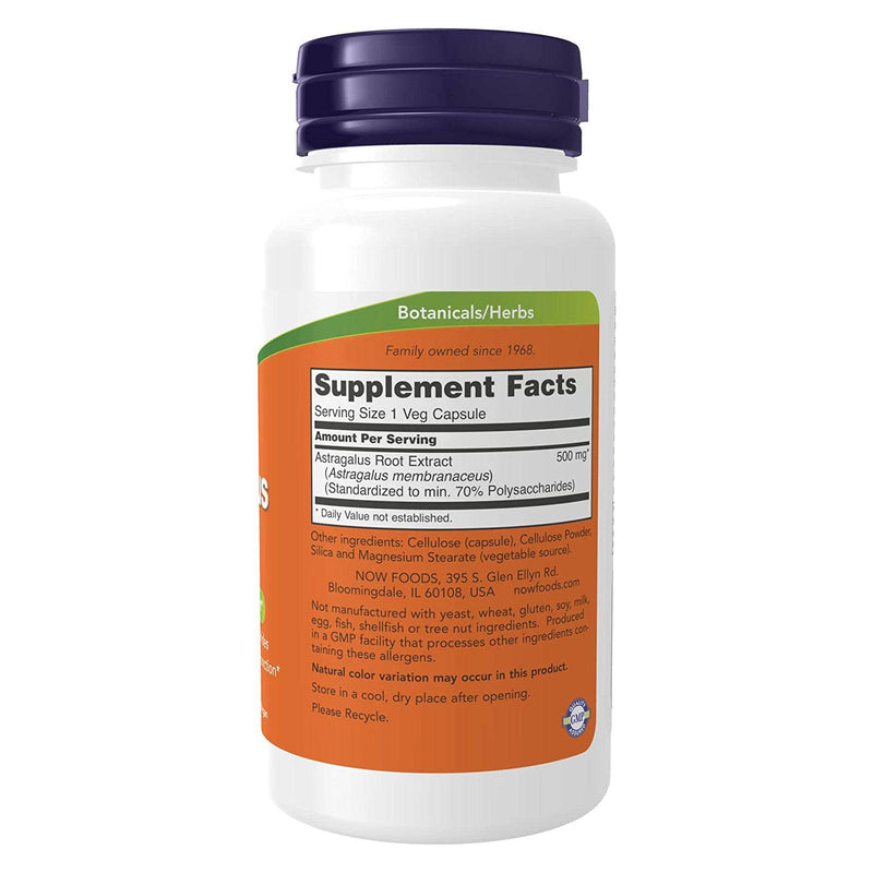 NOW Foods Astragalus Extract 500 mg 90 Veg Capsules