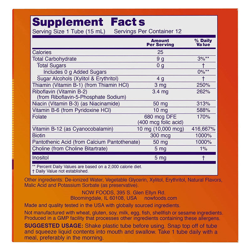 NOW Foods B-12 10,000 mcg 12: 15 mL (0.5 fl oz ) Shots