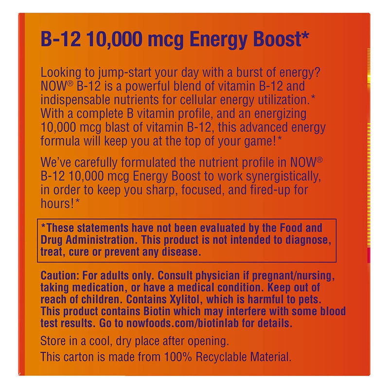 NOW Foods B-12 10,000 mcg 12: 15 mL (0.5 fl oz ) Shots