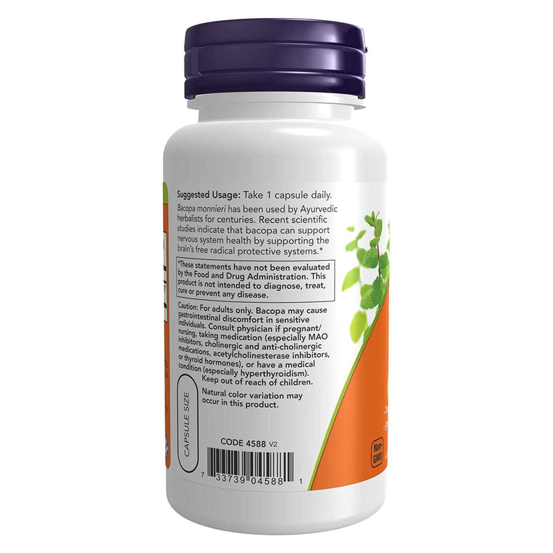 NOW Foods Bacopa Extract 450 mg 90 Veg Capsules