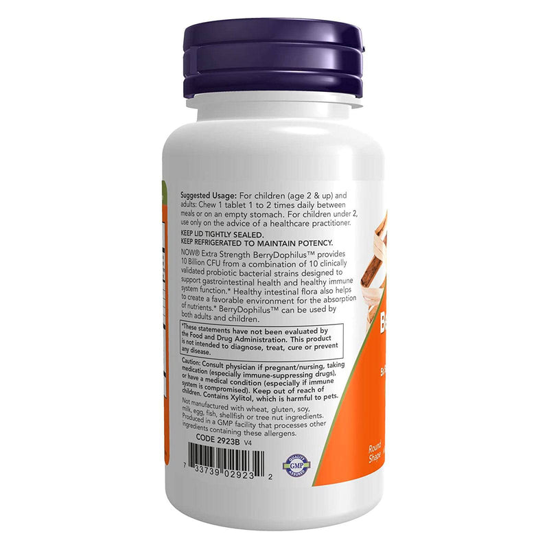 NOW Foods BerryDophilus Extra Strength 10 Billion 50 Chewables