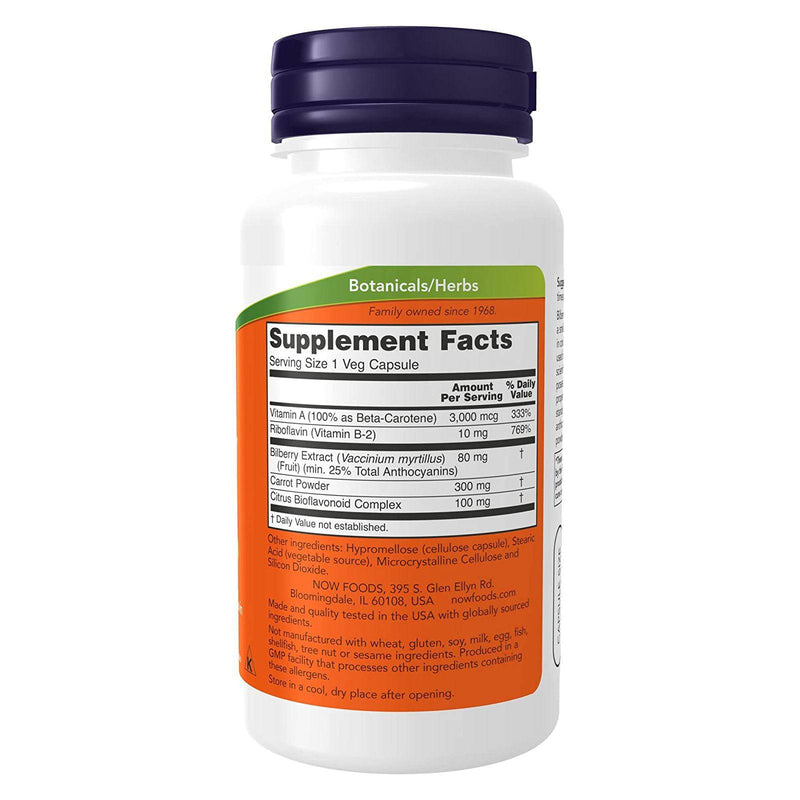 NOW Foods Bilberry Complex 100 Veg Capsules