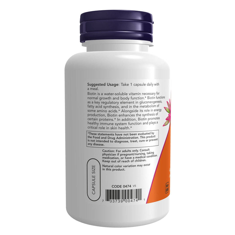 NOW Foods 生物素5,000 MCG 120 VEG胶囊