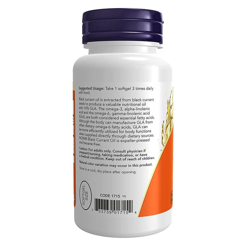 NOW Foods Óleo de groselha preta 500 mg - 100 softgels