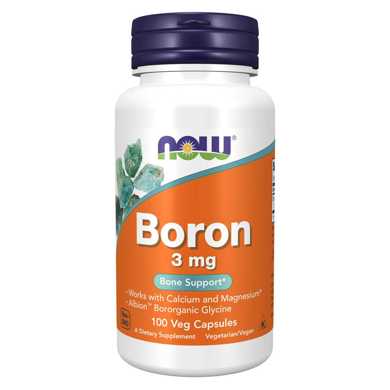 NOWサプリメント、Boron 3 mg（Bororganic Glycine）、構造サポート*、100ベジカプセル