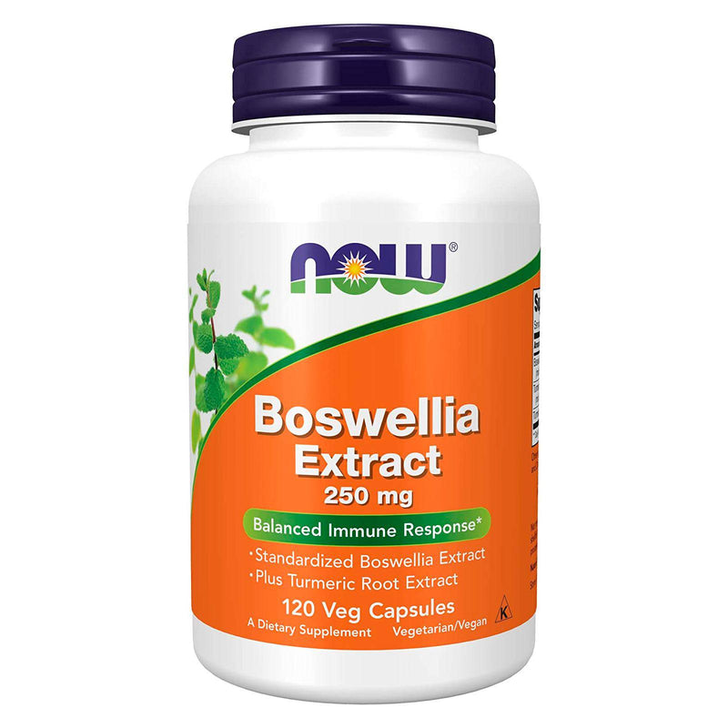 NOW Suplementos, Extrato de Boswellia 250 mg, além de Extrato de Raiz de Cúrcuma, 120 Cápsulas Vegetais