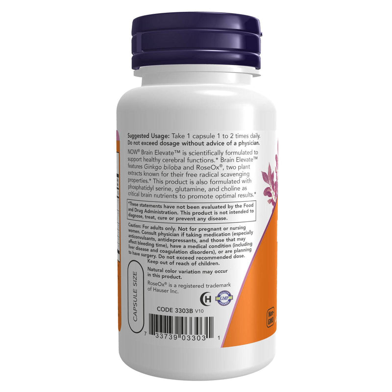 NOW Foods Brain Elevate 60 Veg Capsules