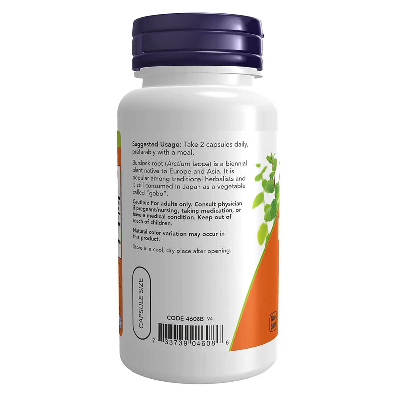 NOW Foods Burdock Root 430 mg 100 Veg Capsules