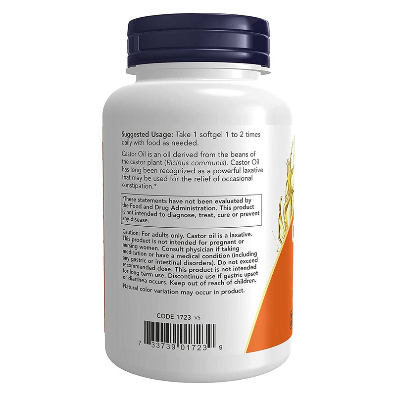 NOW Foods, Óleo de Rícino 650 mg, 120 Cápsulas Cápsulas