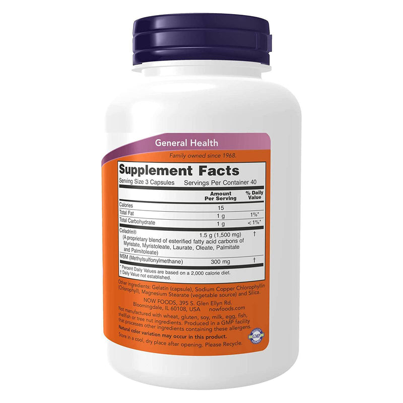 NOW Foods Celadrin & MSM 500 mg 120 Capsules