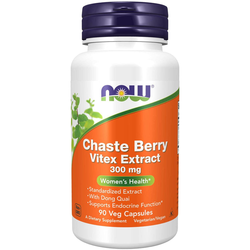 NOW Supplements, Chaste Berry Vitex Extract 300 mg, 당귀 함유, 여성 건강*, 90 식물성 캡슐