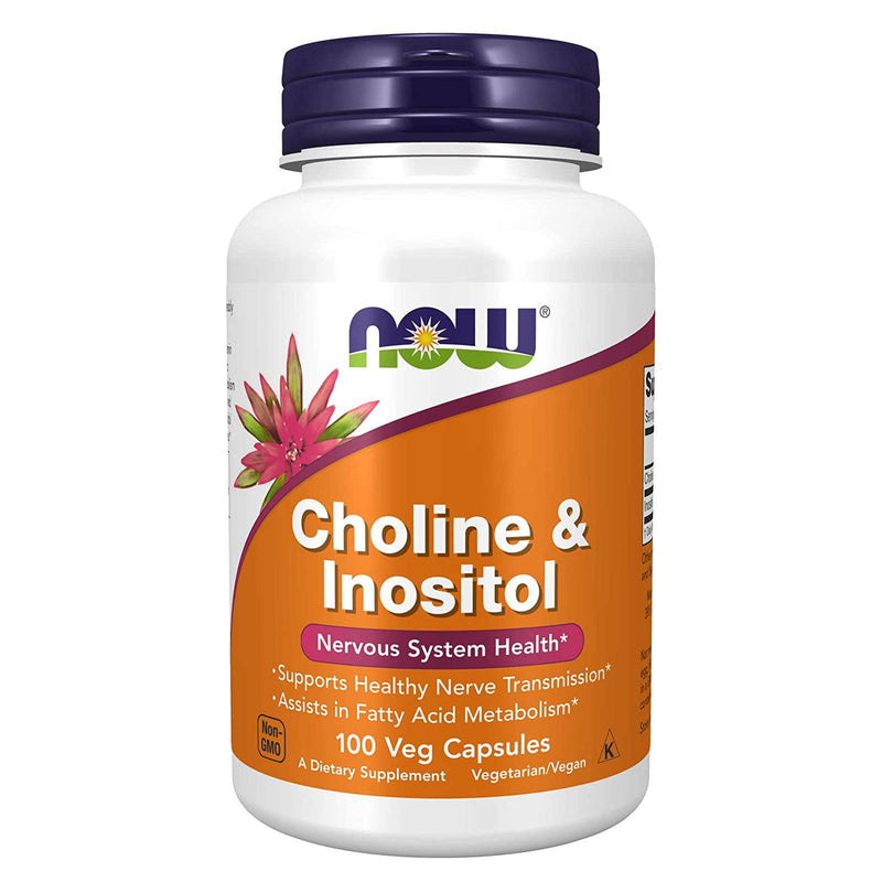 NOW Foods Choline & Inositol 500 mg 100 Veg Capsules