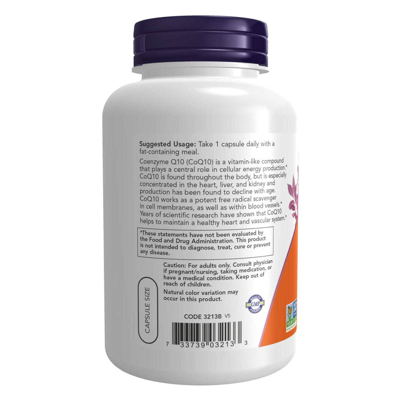 NOW Foods CoQ10 100 mg with Hawthorn Berry 180 Veg Capsules