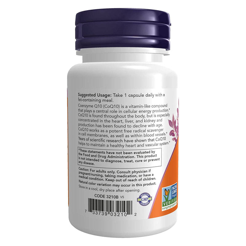 NOW Foods CoQ10 100 mg with Hawthorn Berry 30 Veg Capsules