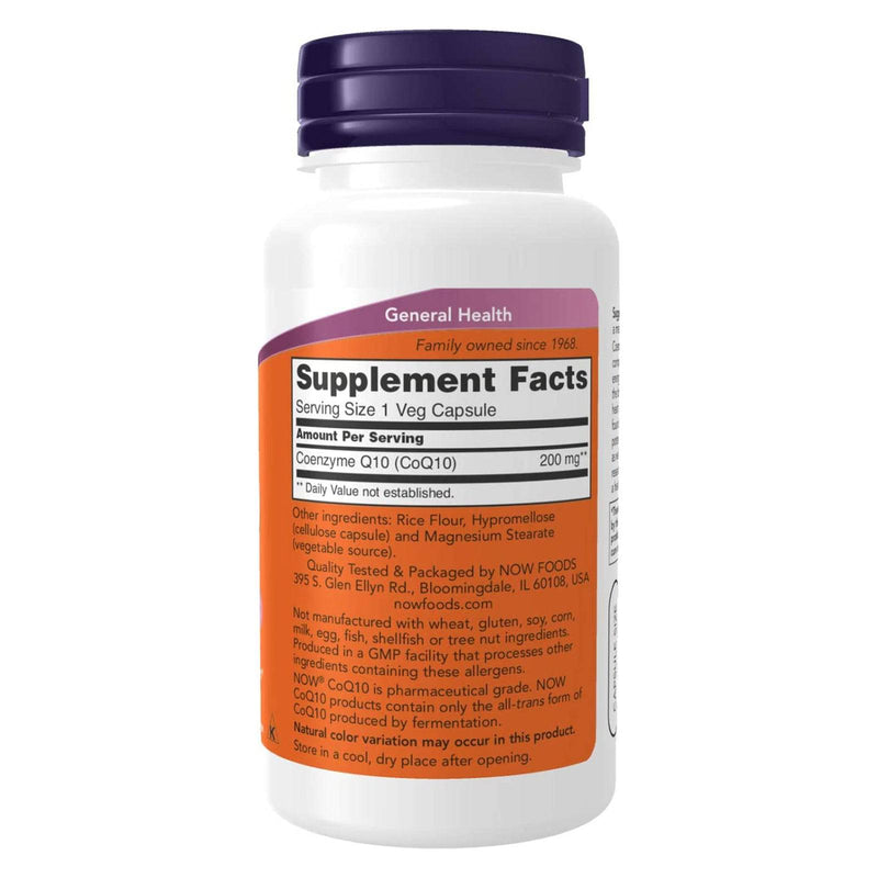 NOW Foods CoQ10 200 mg 60 Veg Capsules