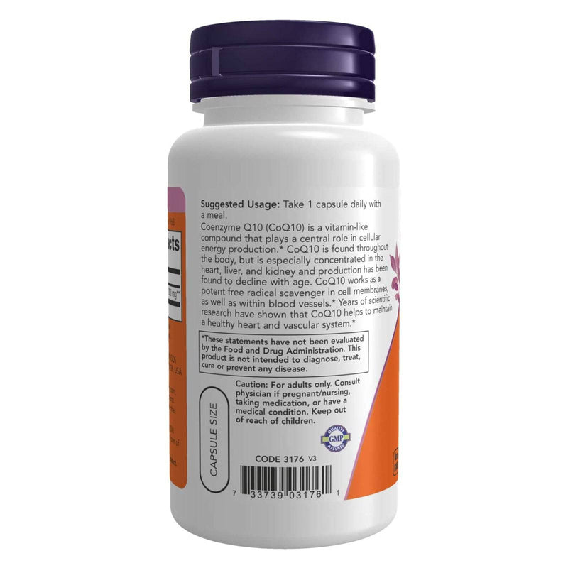 NOW Foods CoQ10 200 mg 60 Veg Capsules