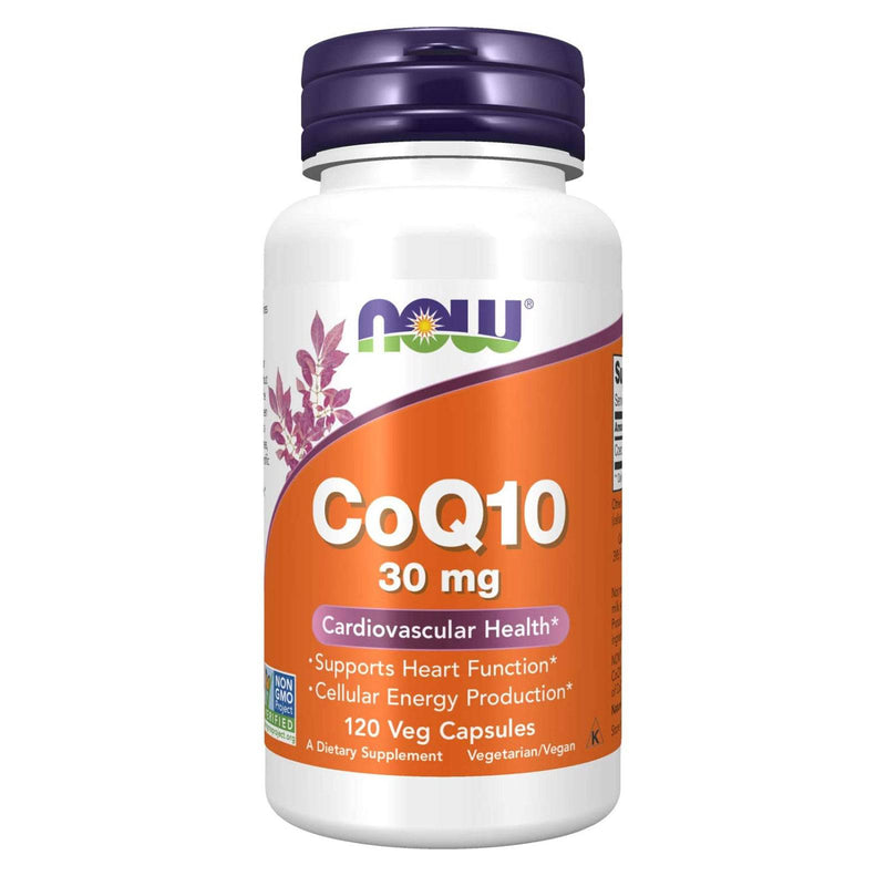 NOWサプリメント、CoQ10 30 mg、医薬品グレード、発酵により生成されたオールトランスフォーム、120ベジカプセル