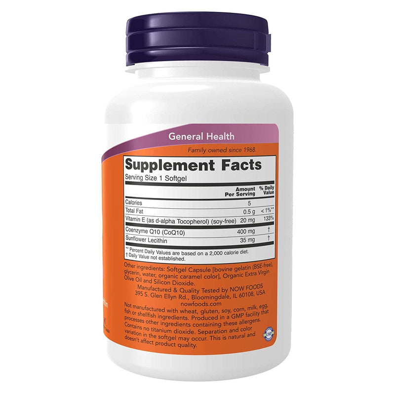 NOW Foods CoQ10 400 mg 60 Softgels