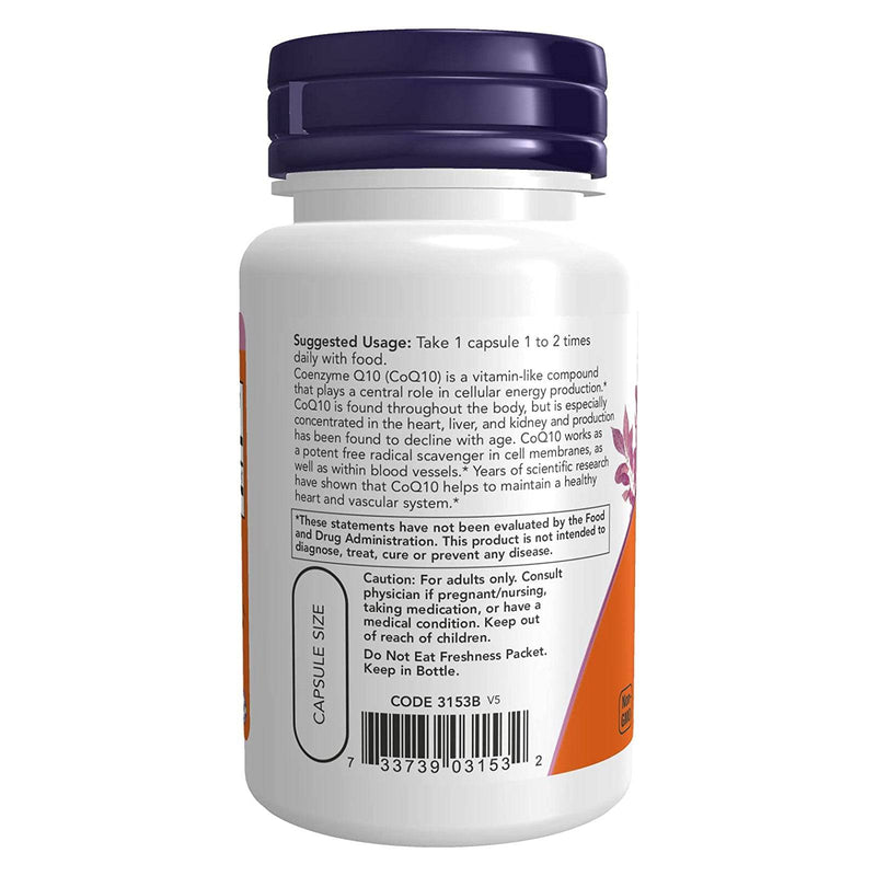 NOW Foods CoQ10 60 mg 60 Veg Capsules