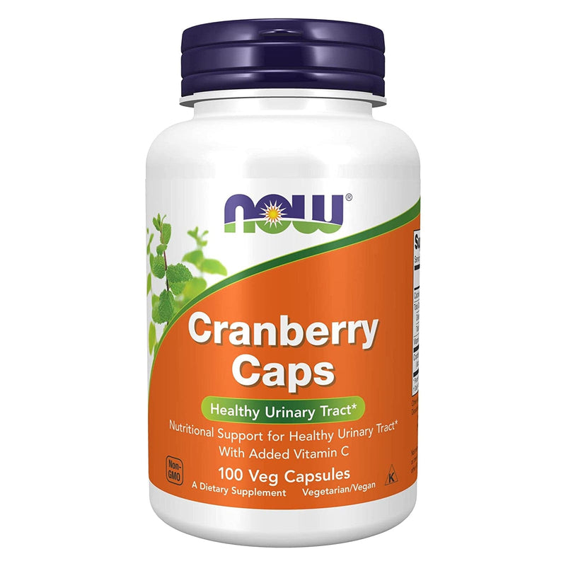 NOW Suplementos, cápsulas de cranberry com adição de vitamina C, trato urinário saudável*, 100 cápsulas vegetais