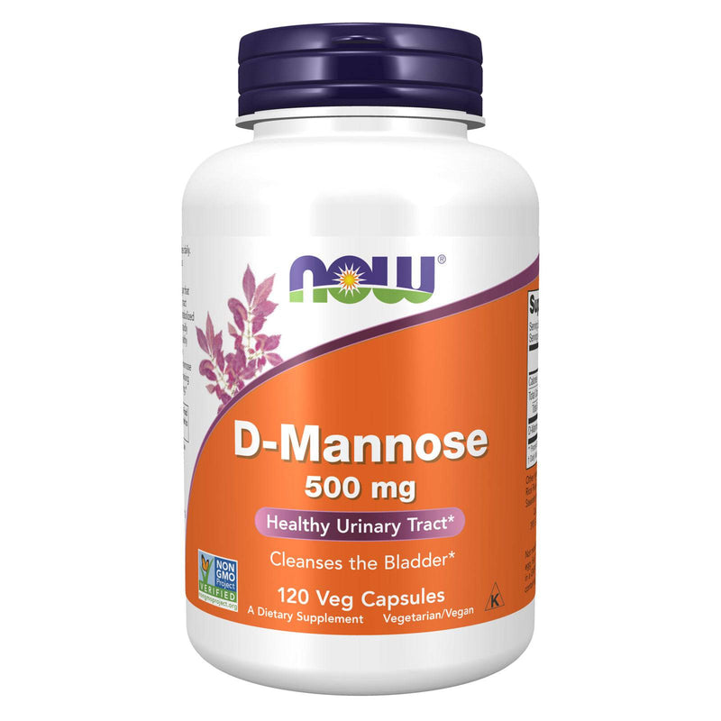 NOW Supplements, D-Mannose 파우더, Non-GMO 프로젝트 검증, 요로건강*, 120 식물성 캡슐