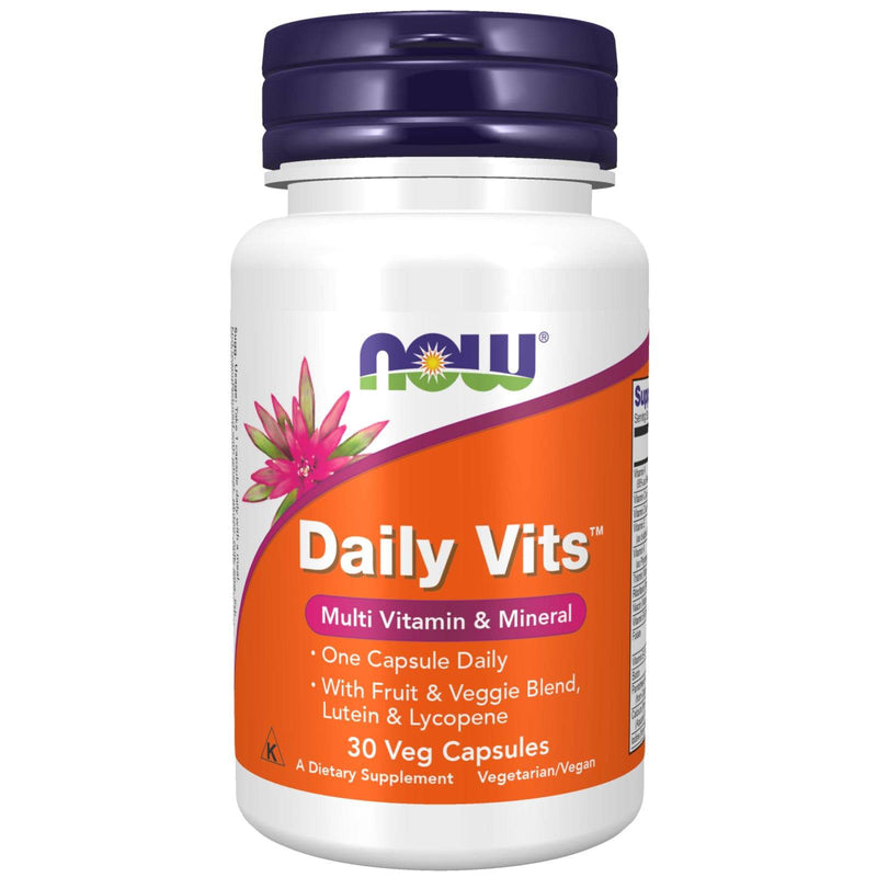 NOW Supplements, Daily Vits™, 과일 및 채소 혼합물 함유, 루테인 및 리코펜, 30 식물성 캡슐 