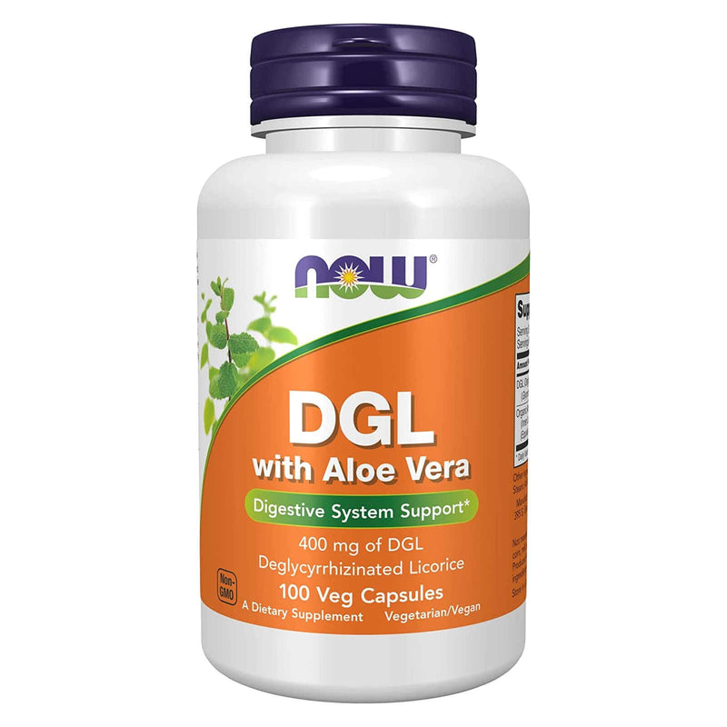 NOW Supplements, DGL with Aloe Vera(Deglycyrrhizinated Licorice), 100 식물성 캡슐