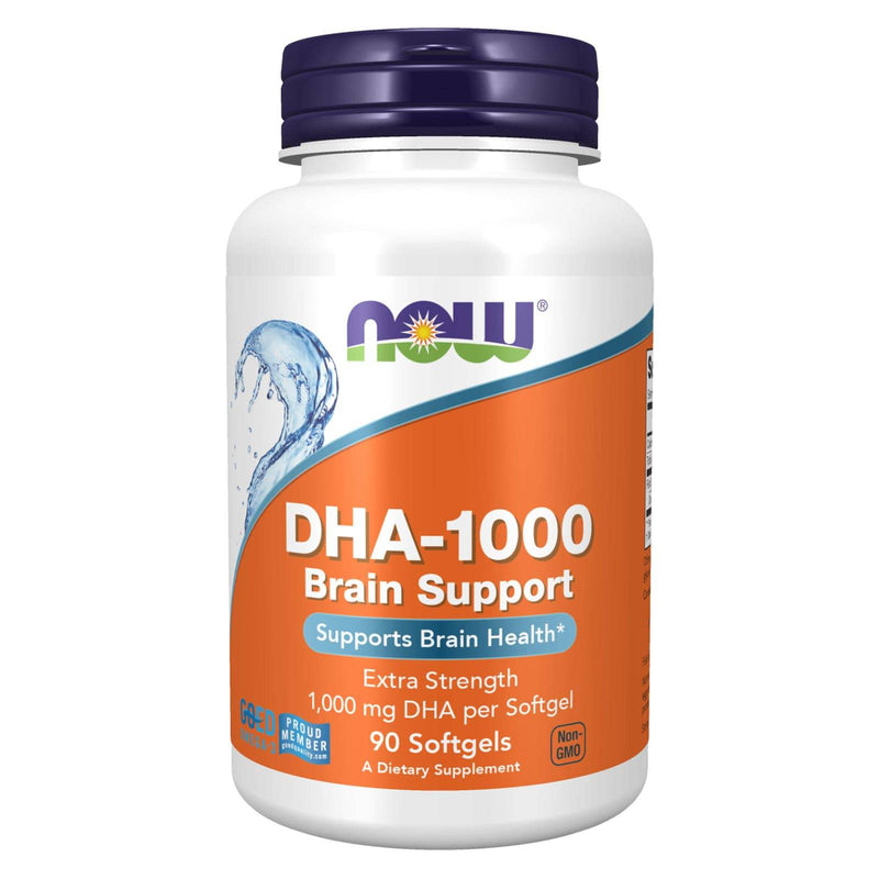 Suplementos NOW, DHA 1000 Brain Support, fuerza extra, 1000 mg DHA, 90 cápsulas blandas