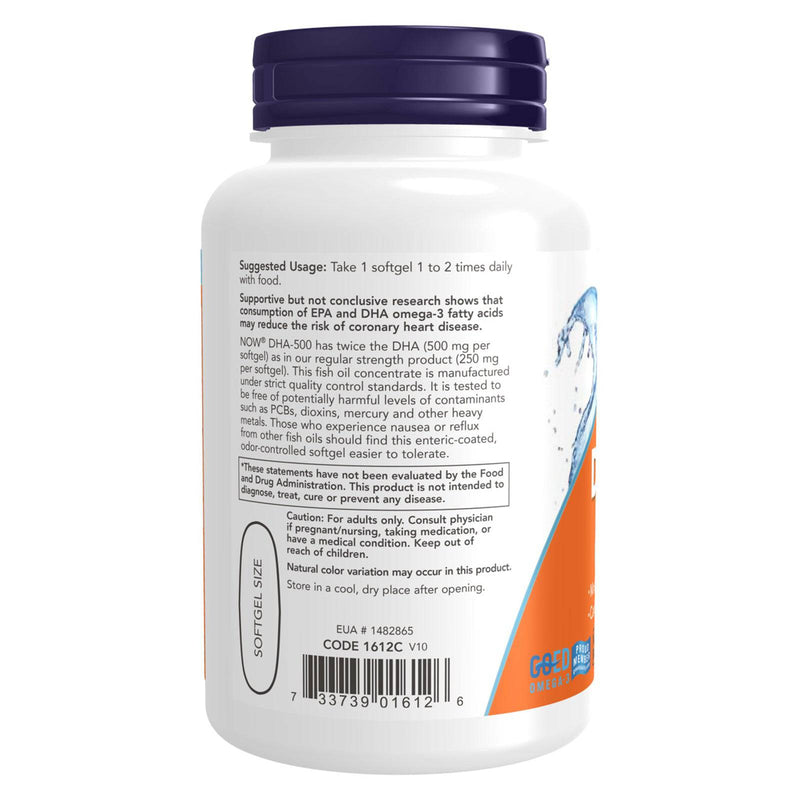 NOW Foods DHA-500 Double Strength 90 Softgels