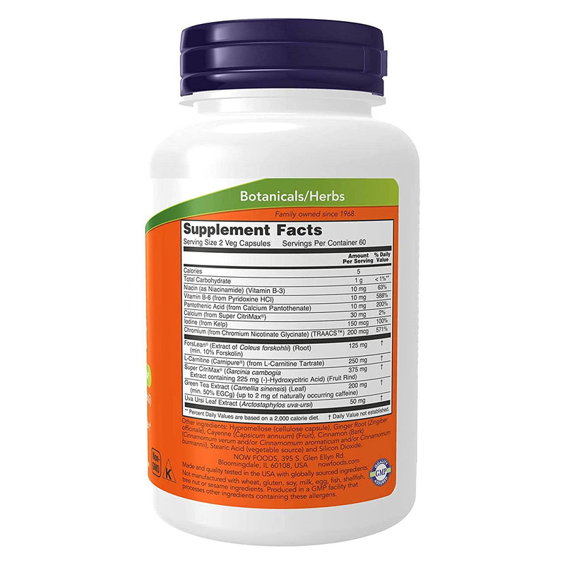 NOW Supplements, Soporte de dieta con forssleance® (Coleus forskohlii), 120 cápsulas de VEG