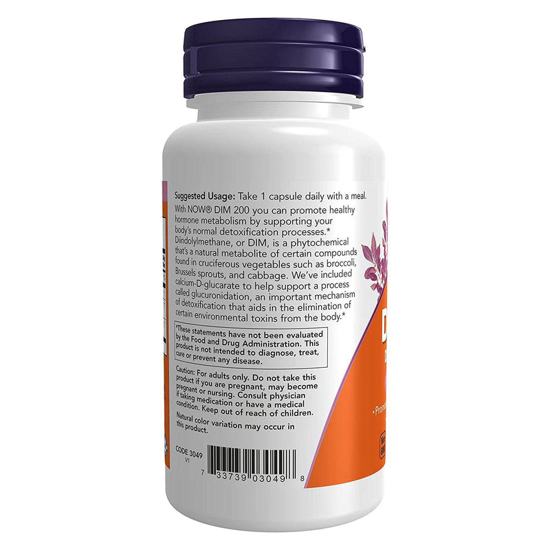 NOW Foods DIM 200 Diindolylmethane 90 Veg Capsules