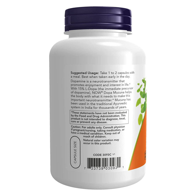 NOW Foods Dopa Mucuna 180 Veg Capsules