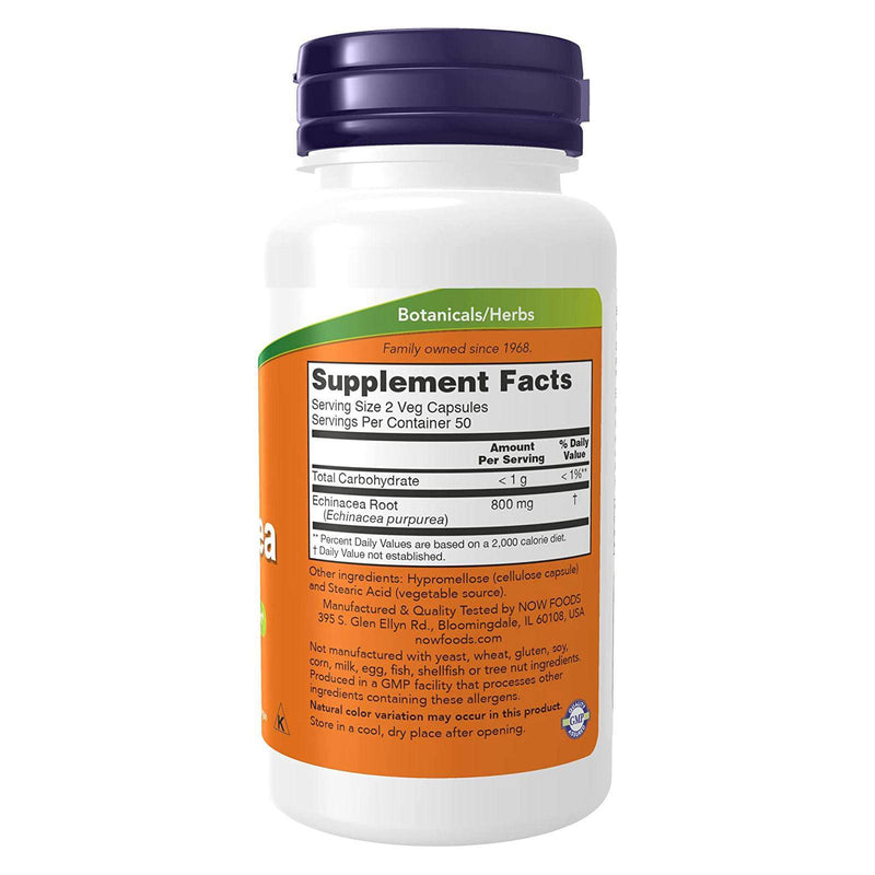 NOW Supplements, Echinacea(Purpurea Root) 400 mg, 면역 체계 지원*, 100 식물성 캡슐 