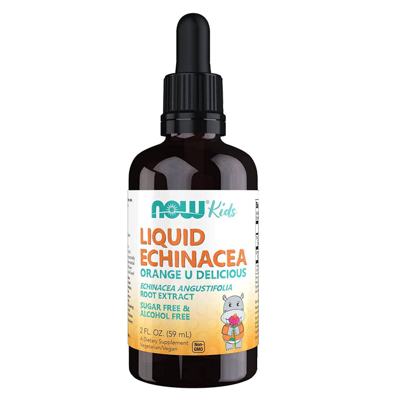 NOW Suplementos, Kids Liquid Echinacea com conta-gotas, Suporte ao sistema imunológico, Formulado para crianças, 2 Fl Onça, a embalagem pode variar