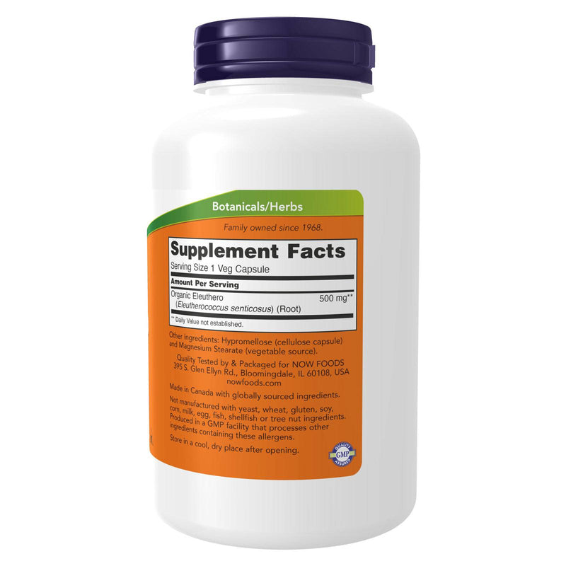 NOW Foods Eleuthero 500 mg 250 Veg Capsules