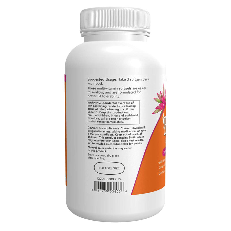 NOW Supplements, Multivitamínico Feminino Eve™ com Prímula, Cranberry, Chá Verde, Sílica de Cavalinha e CoQ10, 180 Softgels