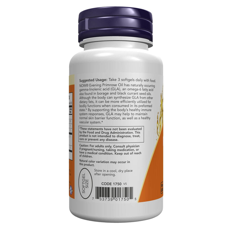 NOW Suplementos, óleo de prímula 500 mg com GLA de ocorrência natural (ácido gama-linolênico), 100 cápsulas gelatinosas