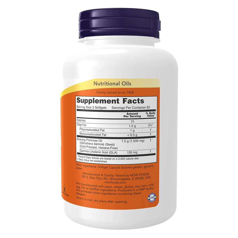 NOW Foods Óleo de prímula noturna 500 mg - 250 softgels