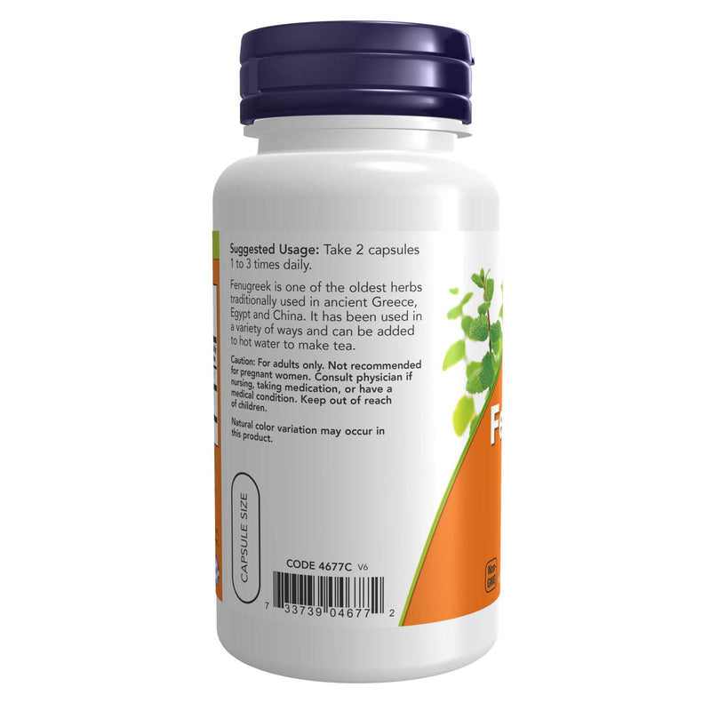 Suplementos NOW, fenogreco (Trigonella foenum-graecum) 500 mg, suplemento de hierbas, 100 cápsulas vegetales