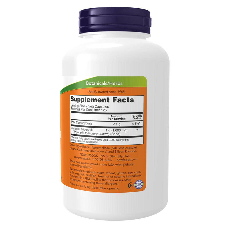 NOW Foods Fenugreek 500 mg 250 Veg Capsules