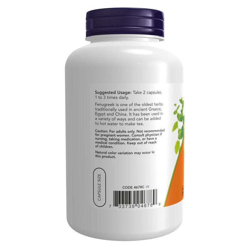 NOW Foods Fenugreek 500 mg 250 Veg Capsules